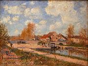 The Bourgogne Lock at Moret Spring Alfred Sisley